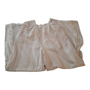 Gentle Fawn, Cream Striped Linen Blend Pants, Size Medium